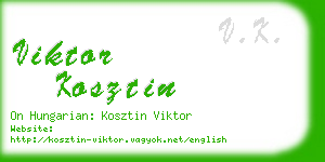 viktor kosztin business card